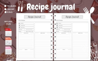 Recipe Journal KDP interior. This is KDP Interior is 100% tested on Amazon