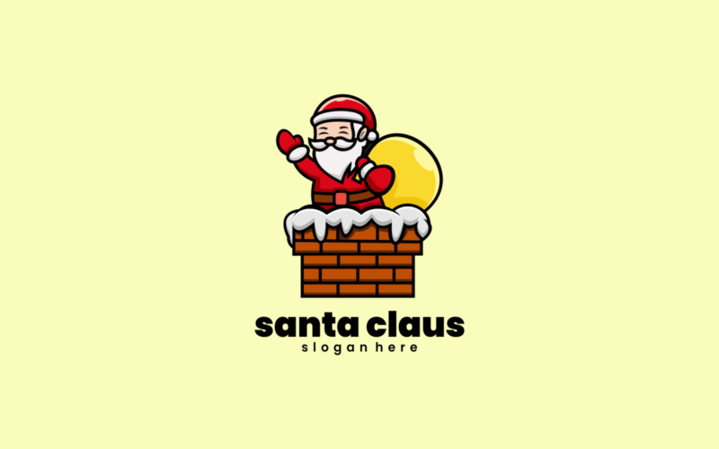 Santa Claus Cartoon Logo Style Logo Template