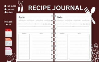 This is a Recipe Journal KDP interior. This is KDP Interior is 100% tested on Amazon