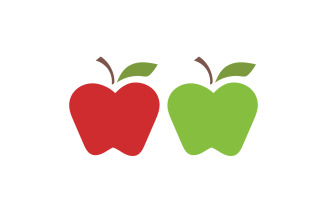 Apple fruits icon logo vector symbol version v16
