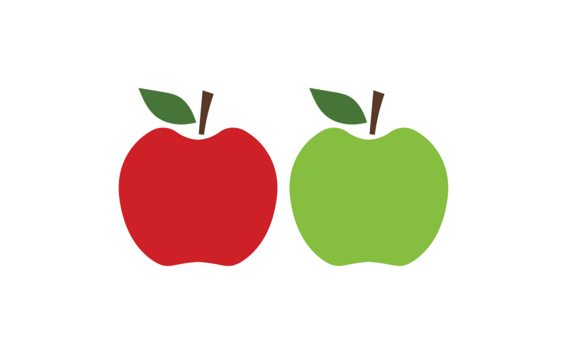 Apple fruits icon logo vector symbol version v17 Logo Template