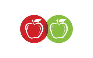 Apple fruits icon logo vector symbol version v3