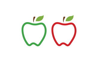 Apple fruits icon logo vector symbol version v4