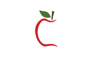 Apple fruits icon logo vector symbol version v9
