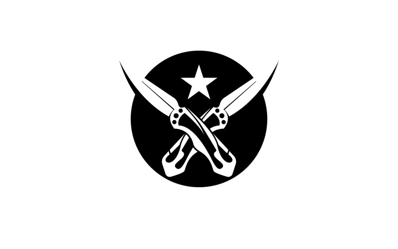 War commando knife icon logo vector version v10 Logo Template