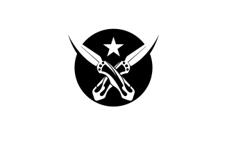 War commando knife icon logo vector version v10