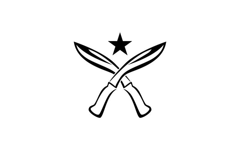 War commando knife icon logo vector version v13 Logo Template