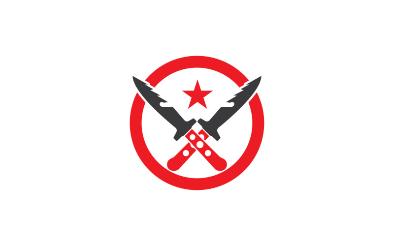 War commando knife icon logo vector version v7 Logo Template
