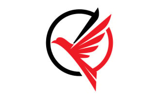 Bird wing flying animal logo vector design version 18