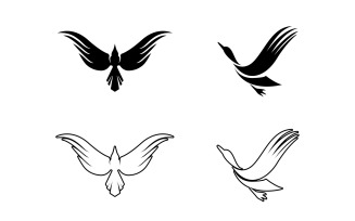 Bird wing flying animal logo vector design version 27