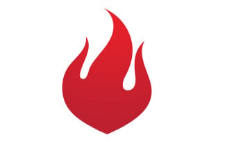 Fire flame icon logo template design element v10