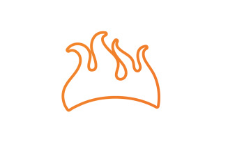 Fire flame icon logo template design element v19