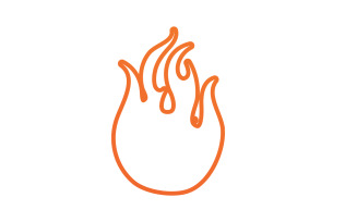 Fire flame icon logo template design element v25