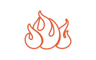 Fire flame icon logo template design element v28
