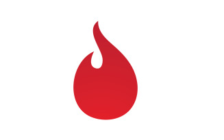 Fire flame icon logo template design element v2