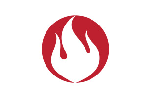 Fire flame icon logo template design element v33