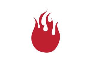 Fire flame icon logo template design element v9
