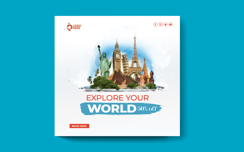 Flyer Template Design For A travel And Tourism Agency Corporate Identity