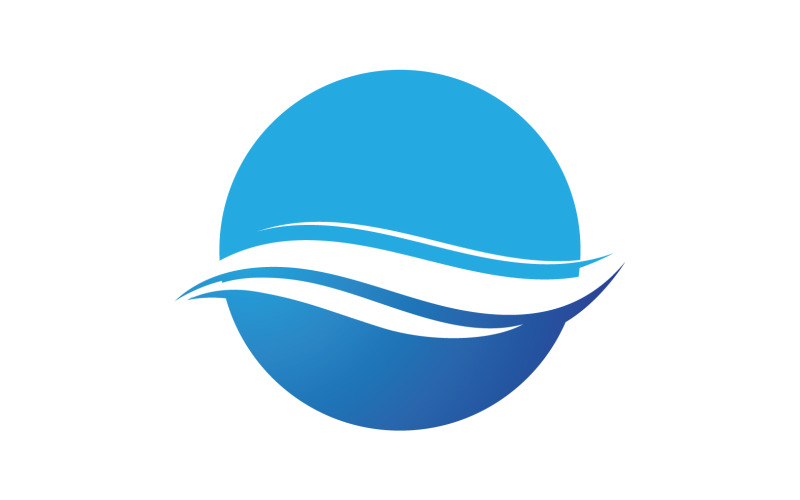Water wave beach logo vector design v14 Logo Template