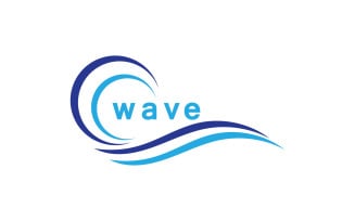 Water wave beach logo vector design v4