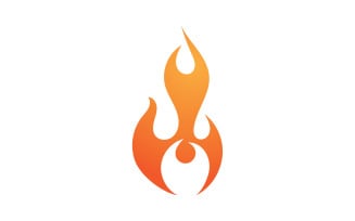 Fire flame icon logo template element v16