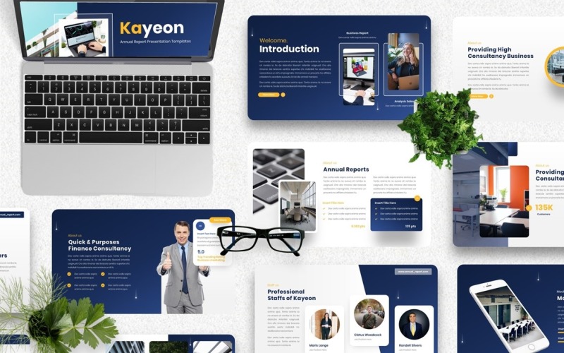 Kayeon - Annual Report Powerpoint Template PowerPoint Template