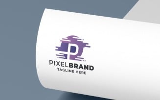 Pixel Brand Letter P Pro Logo Template