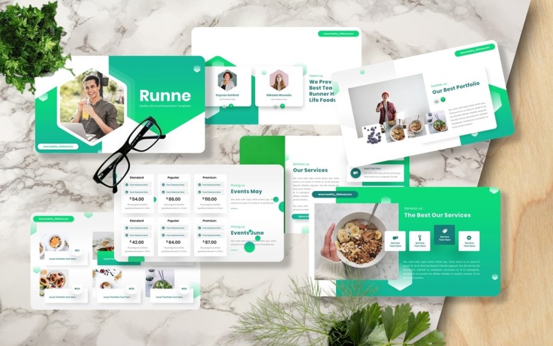 Runne - Healthy Life Powerpoint Template PowerPoint Template