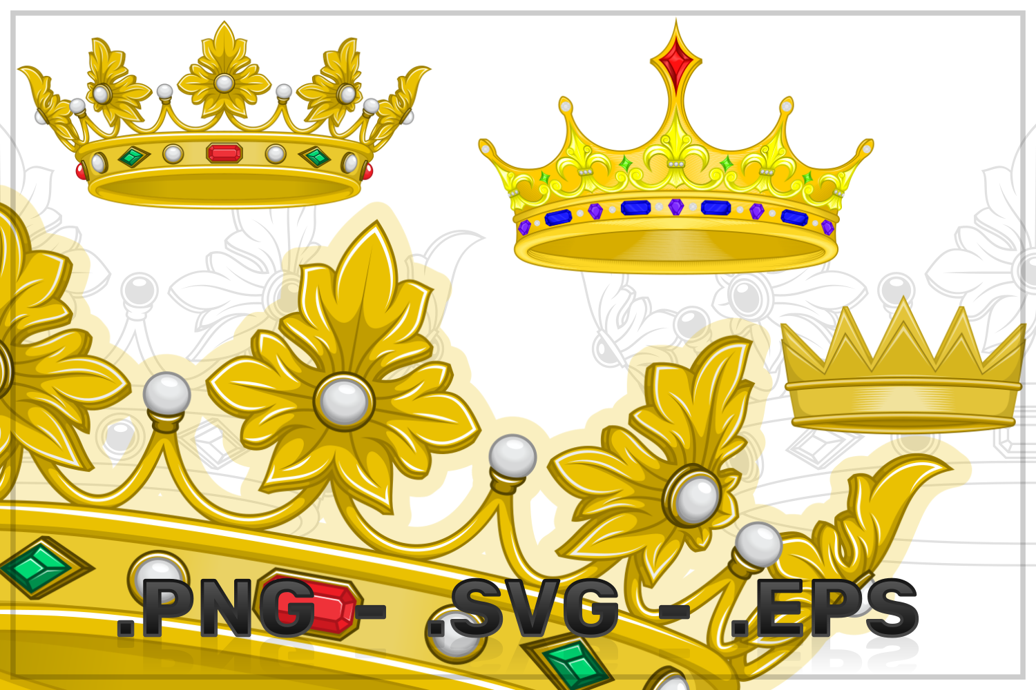 Vector Design Of Golden Crowns