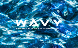 Blue Wavy Crystal 3D Background