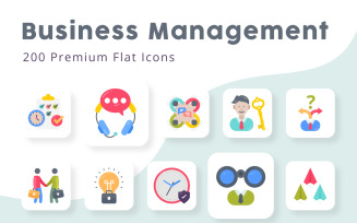 Business Management Unique Flat Icons