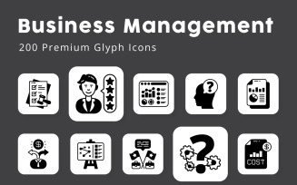 Business Management Unique Glyph Icons