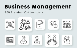 Business Management Unique Outline Icons