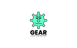 Gear Mascot Cartoon Logo Style