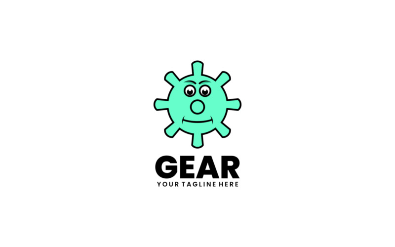Gear Mascot Cartoon Logo Style Logo Template