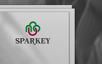 Logo paper mockup design with debossed effect