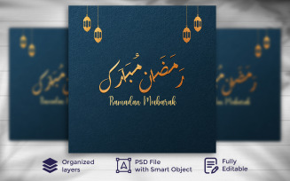 Ramadan Mubarak Islamic Festival Social Media Banner Template 08