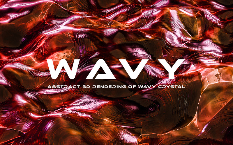 Red Wavy Crystal 3D Background