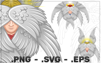 Vector Design Of Angel With Six Wings