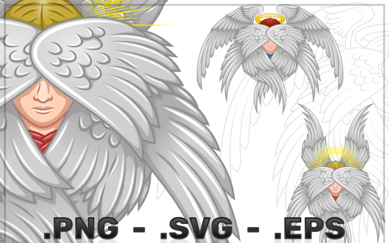 Vector Design Of Angel With Six Wings Vector Graphic