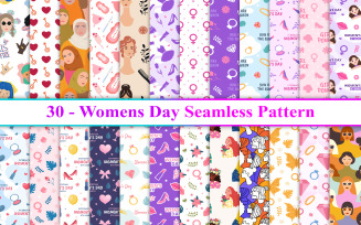 Womens Day Seamless Pattern, Women's Day Pattern