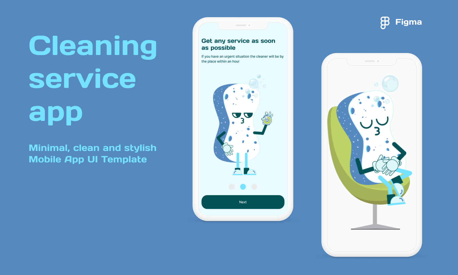 Clean-out — Cleaning company Minimalistic App UI Template