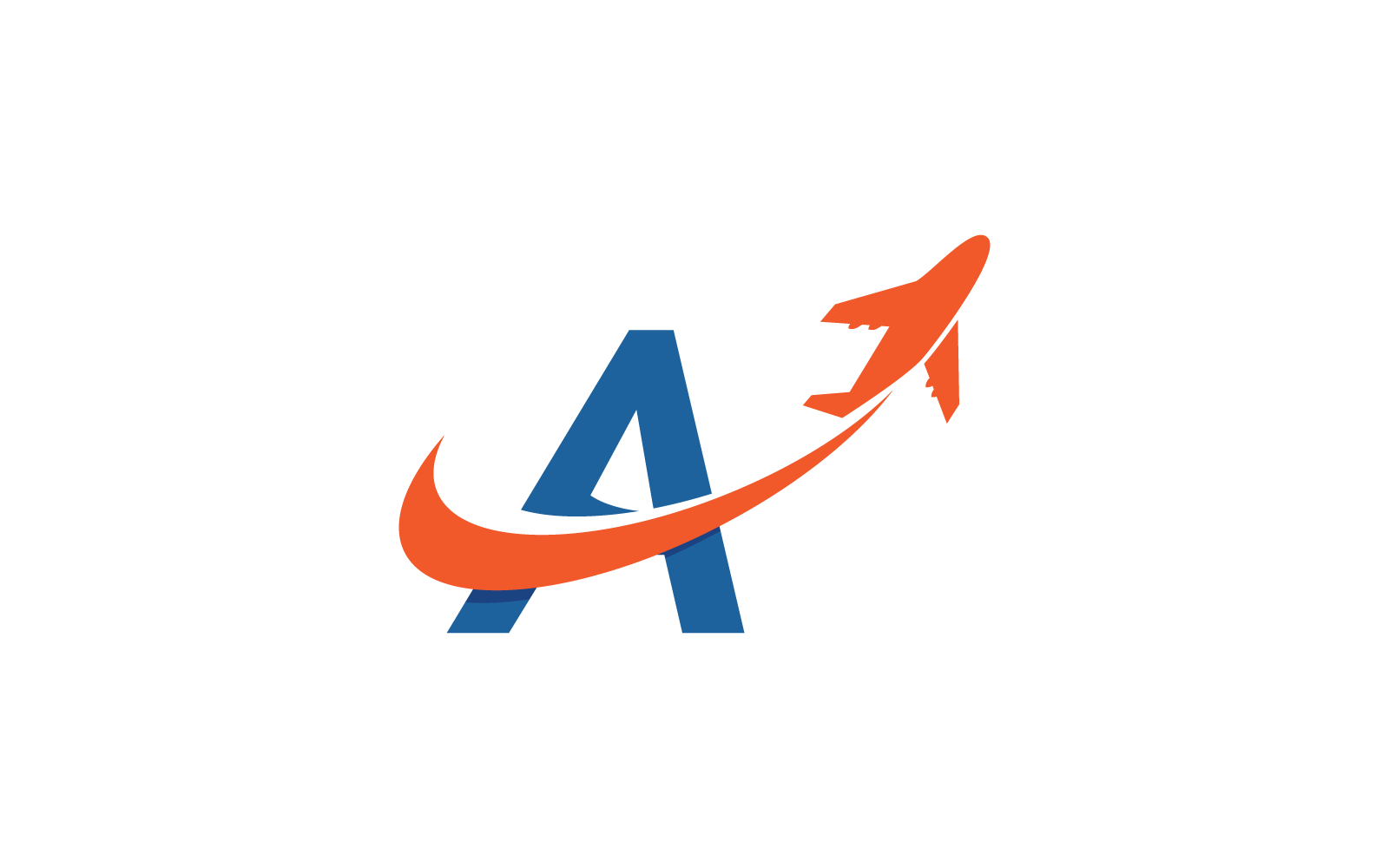 Air Plane with A initial logo vector template