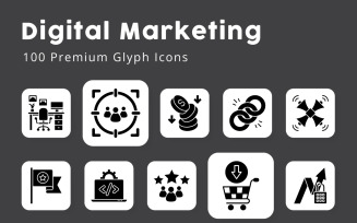 Digital Marketing Glyph Icons