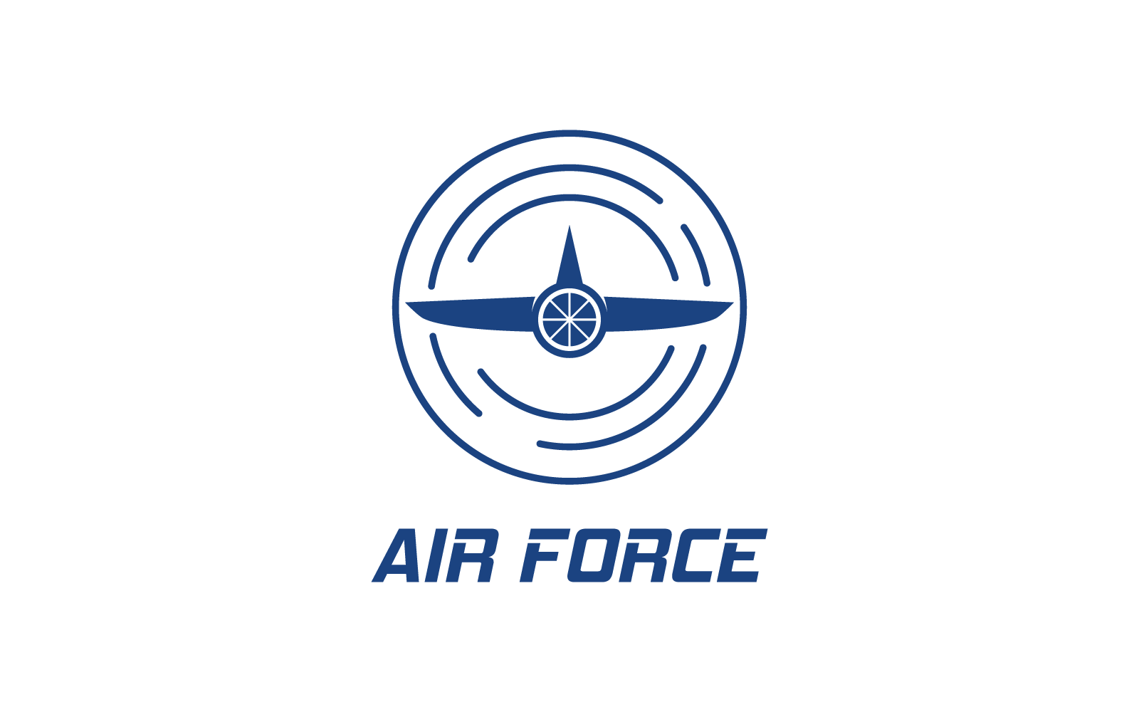 Diseño de vector de logotipo de ilustración militar de avión de fuerza aérea