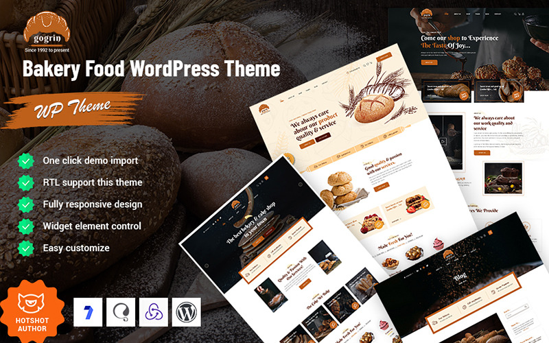 Gogrin - Bakery Food WordPress Theme