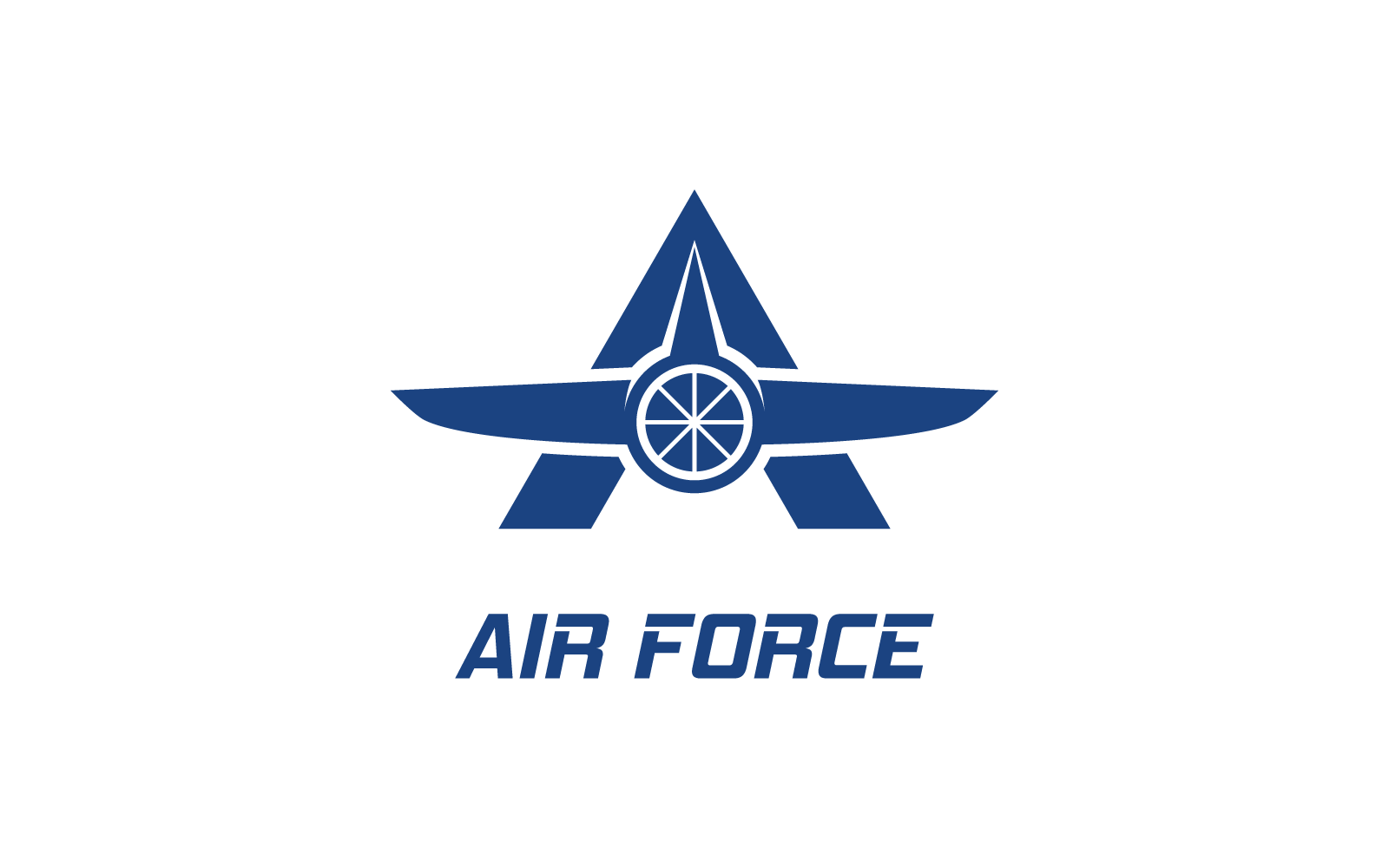 Projeto de vetor de logotipo militar de avião da força aérea