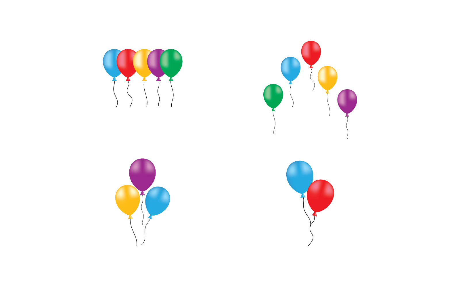 Realistische Ballonillustration auf weißem Hintergrund