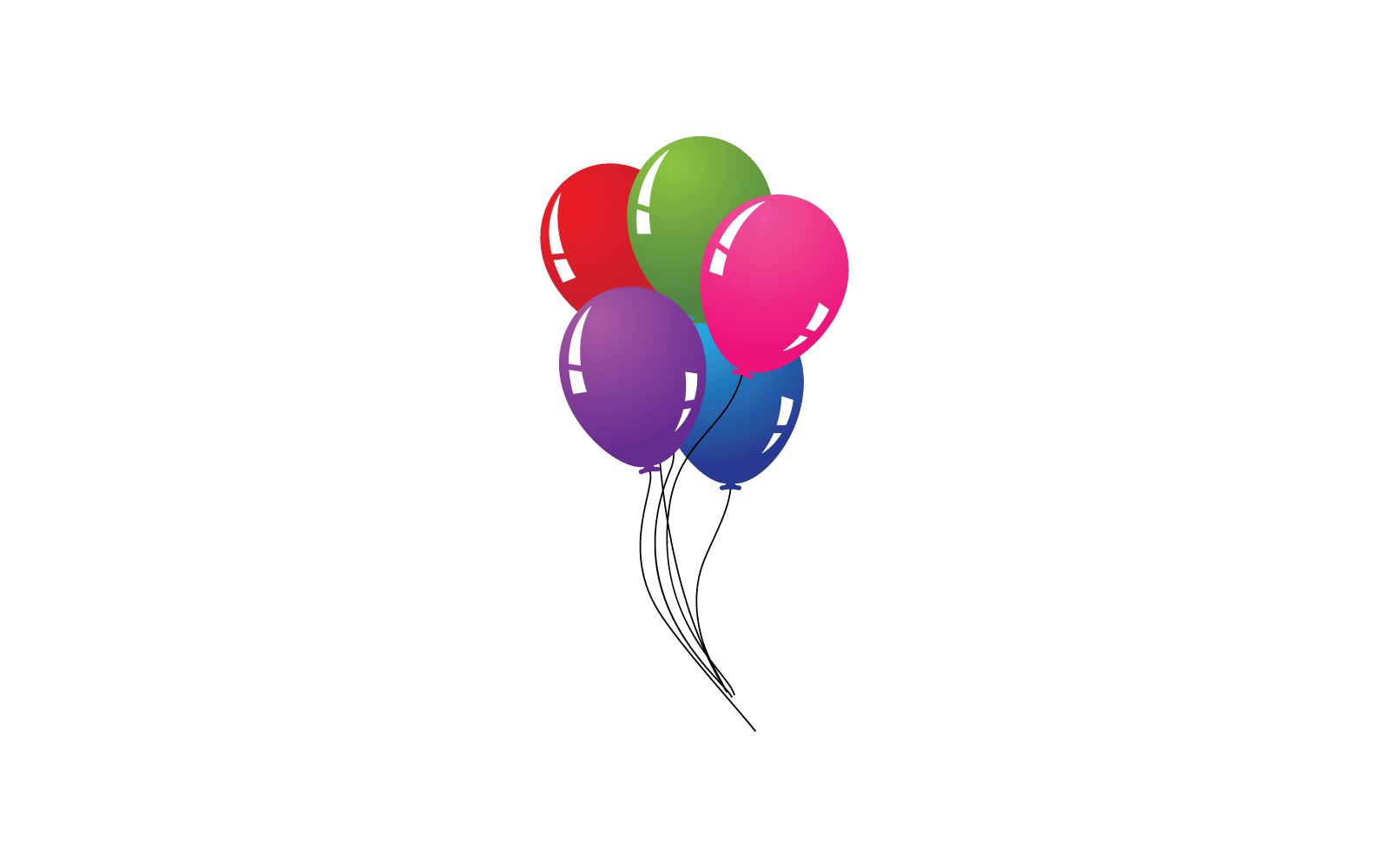 Realistische Ballonillustration auf weißer Hintergrundschablone