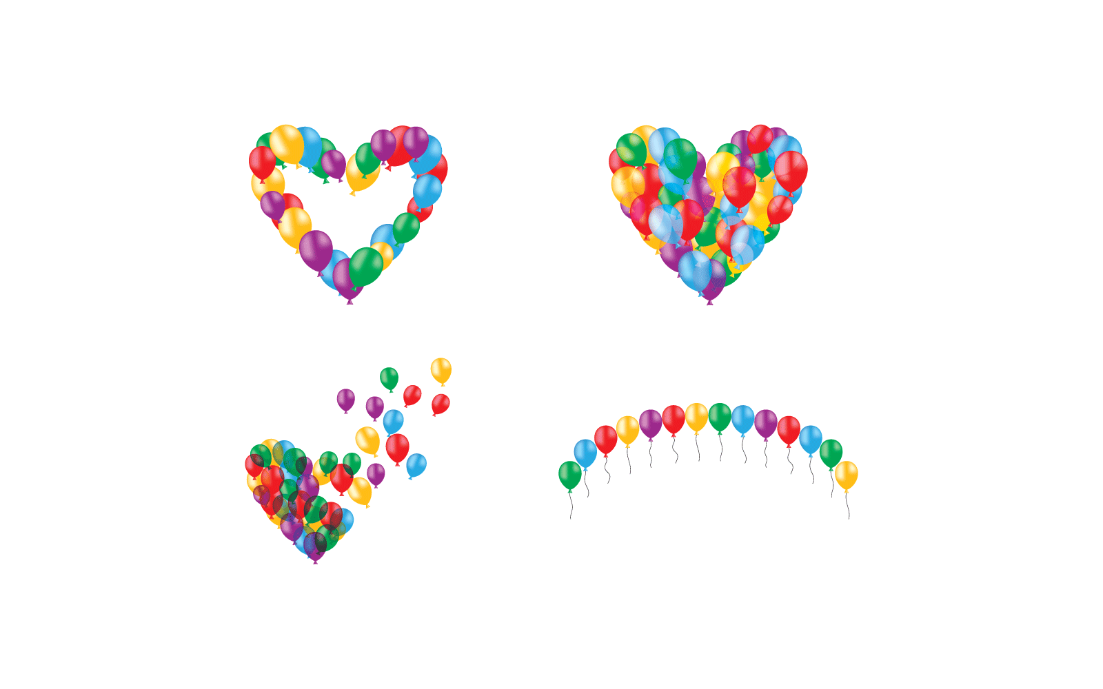 Realistyczna kolekcja balonów ilustracja na białym tle